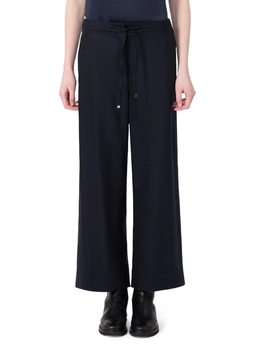 Max Mara Wide-Leg Trousers With Drawstring Waistband And Minimalist Finish