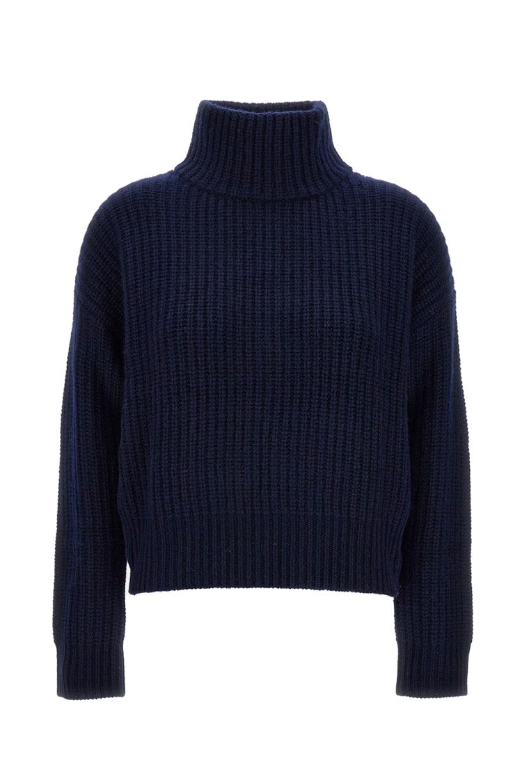 Lisa Yang Ribbed Knit Wool Sweater With High Neckline
