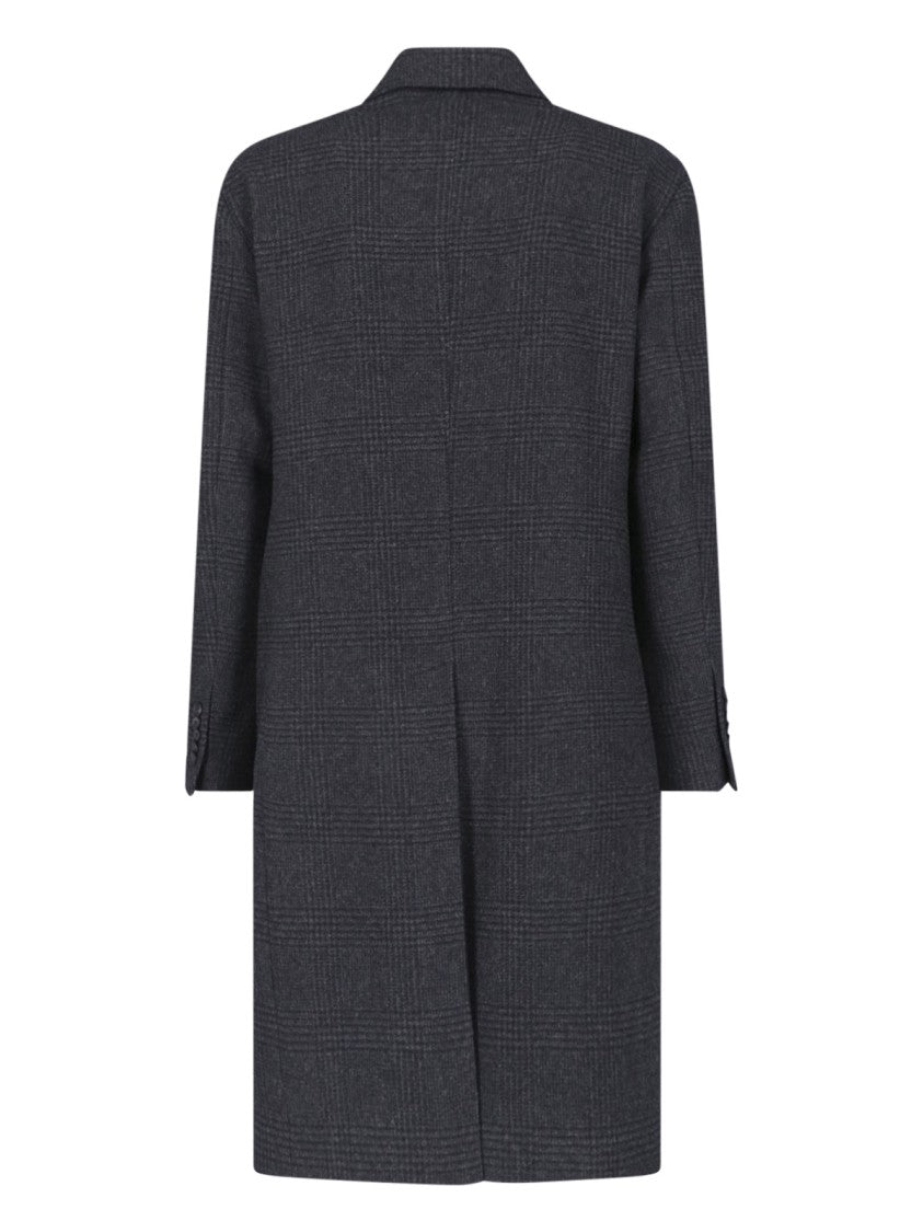 Tagliatore Dark Grey Double-Breasted Virgin Wool Coat