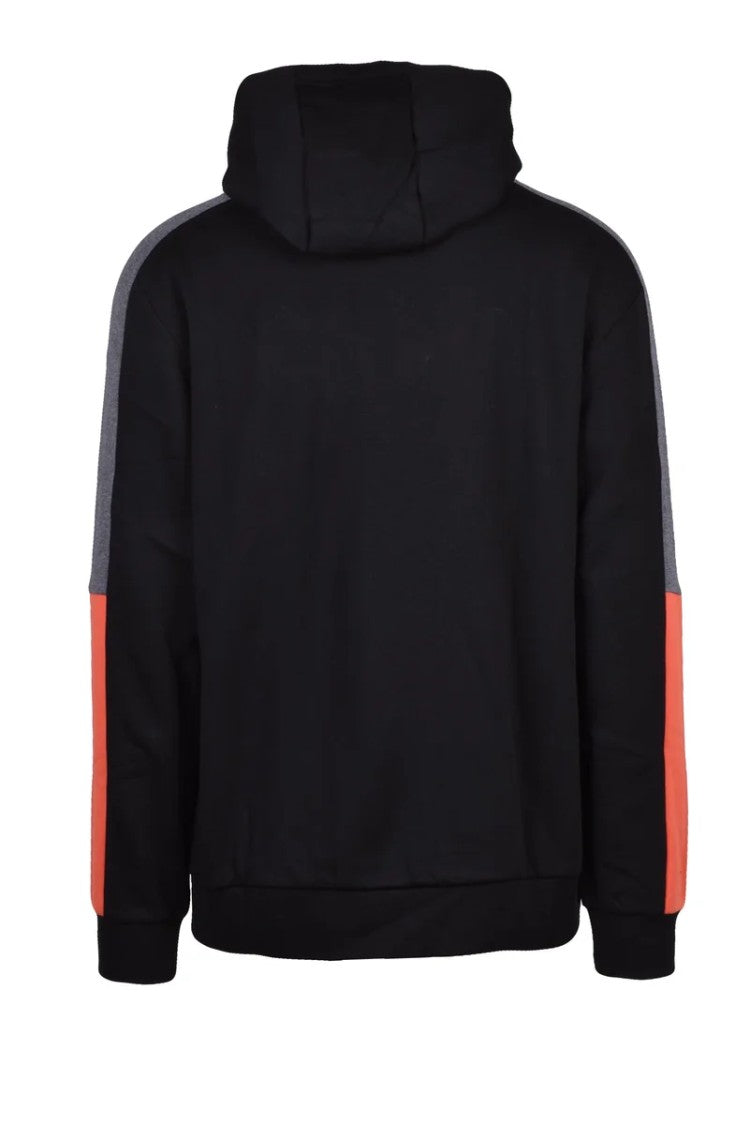 Ea7 Emporio Armani Black Panel Cotton Hoodie