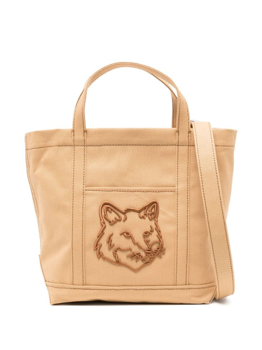 Maison Kitsuné Structured Cotton Tote Bag With Versatile Design