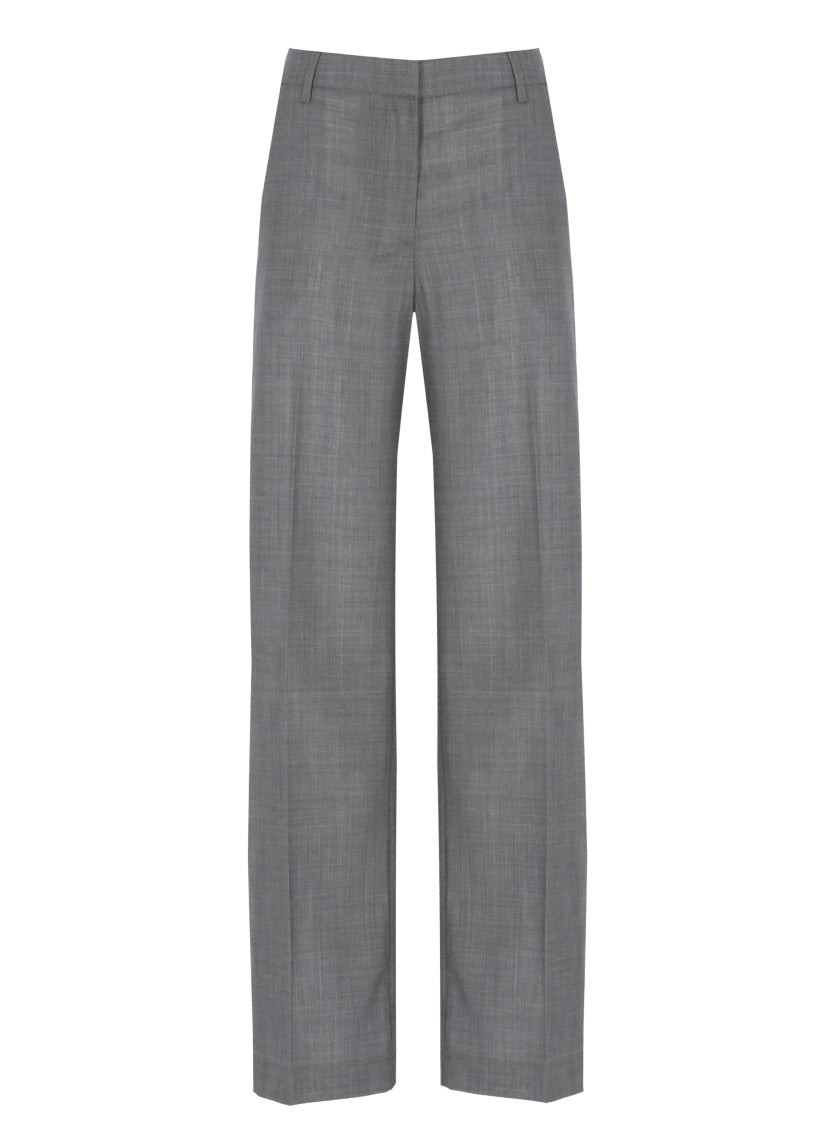 Pt Torino Grey Virgin Wool Formal Pants