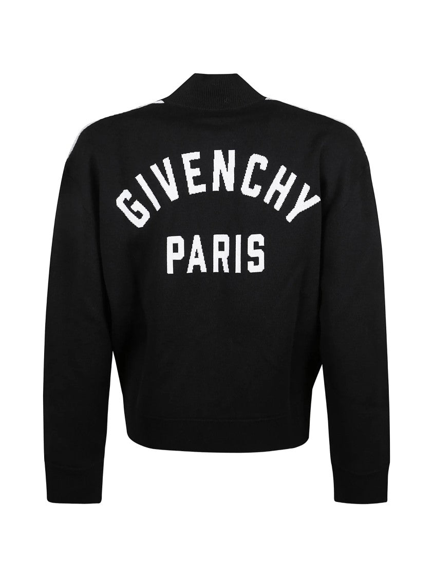 Givenchy Couture Seam Cropped Wool Zipped Cardigan