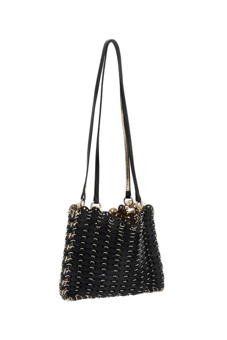 Rabanne Sequined Shoulder Bag With Structured Shape And Leather Handles