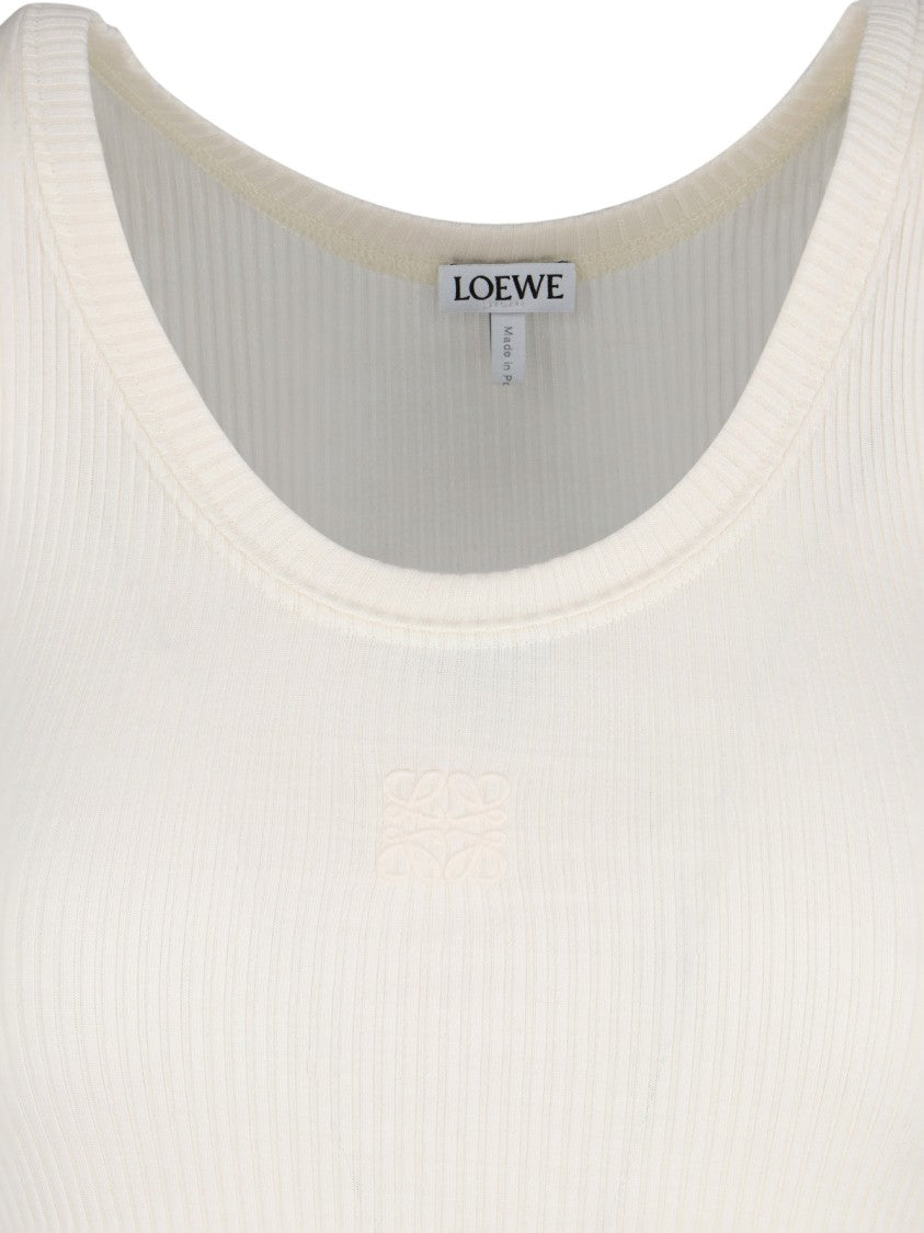Loewe "Anagram" Silk Tank Top White