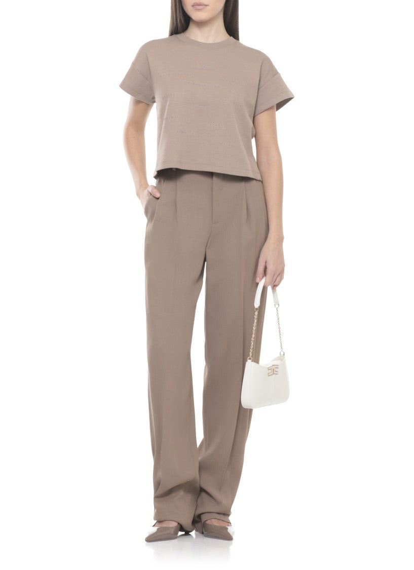 Elisabetta Franchi Brown Viscose Pants