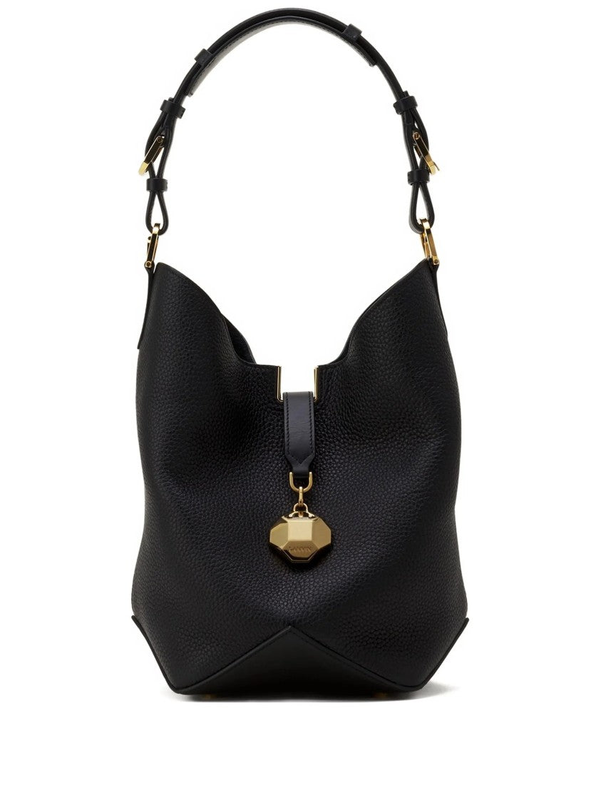 Lanvin Black Bucket Bag With Handle Calf Bag