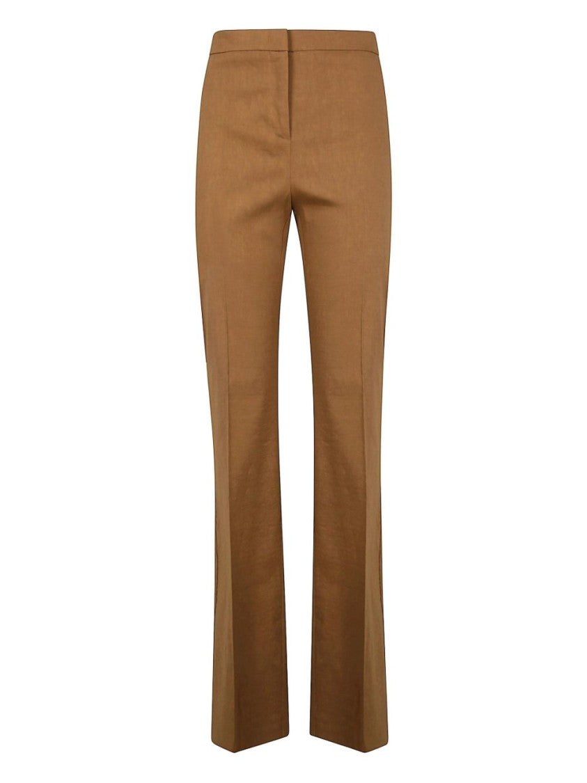 Pinko Tailored Brown Trousers With Front Pleats
