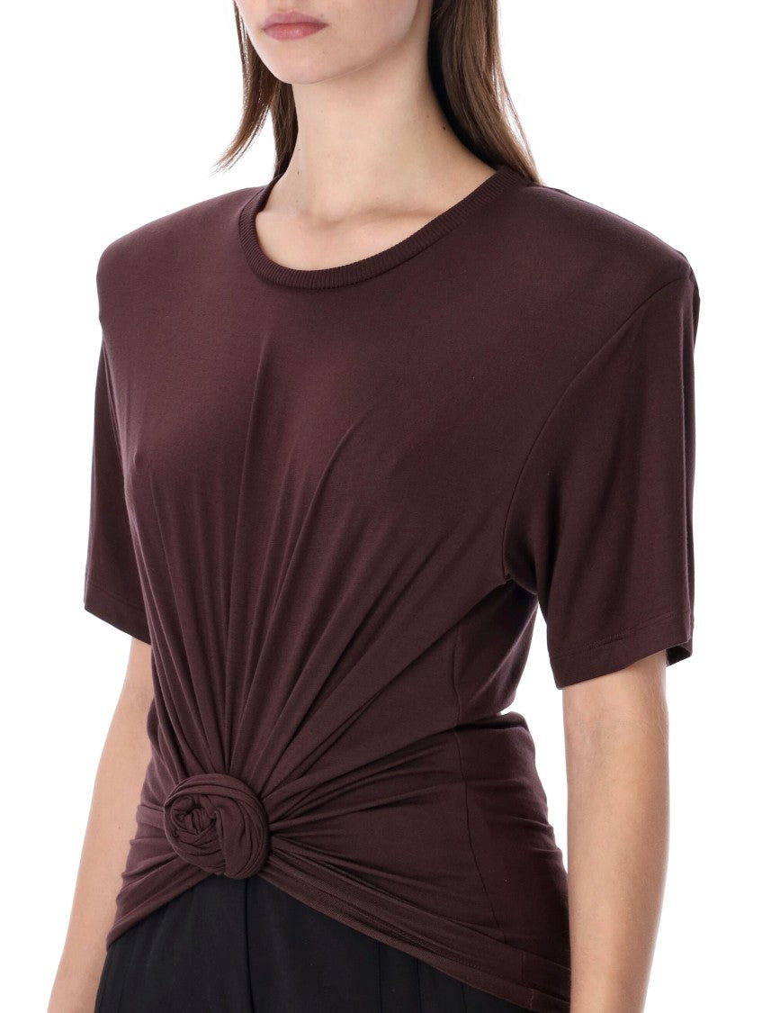 Magda Butrym Sculptural Knot Detail T-Shirt With Removable Shoulder Pads