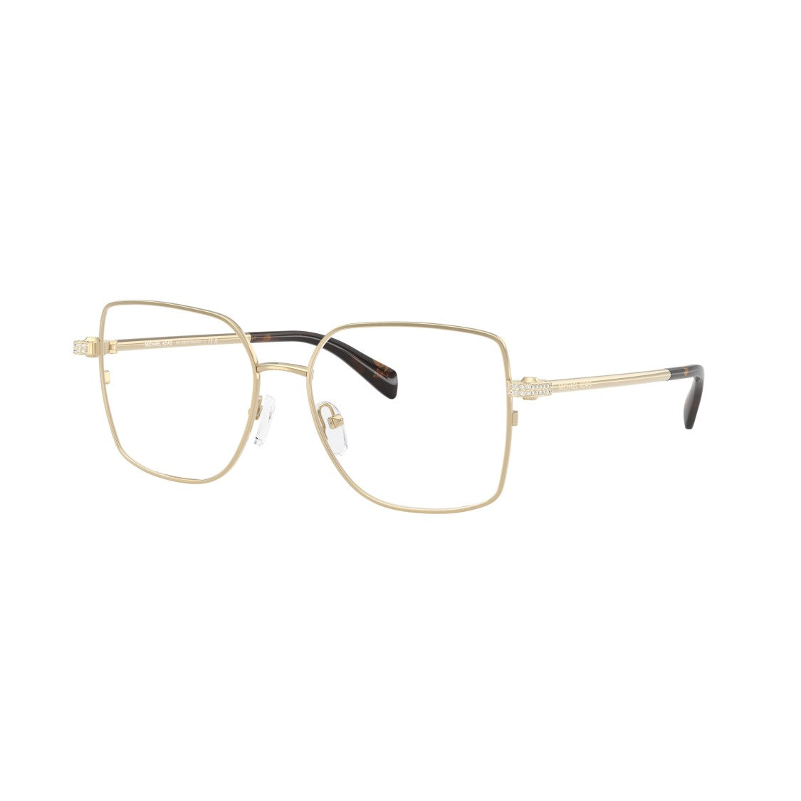 Michael Kors 0Mk3091b Square Metal Gold Finish Eyeglasses With Tortoiseshell Tips