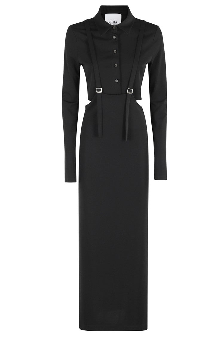 Erika Cavallini Black Stretch Midi Dress