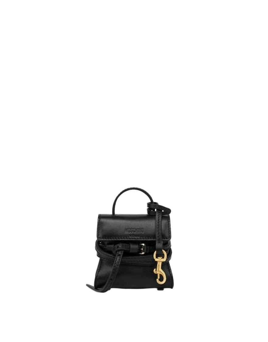 Moschino Compact Lambskin Leather Crossbody Bag