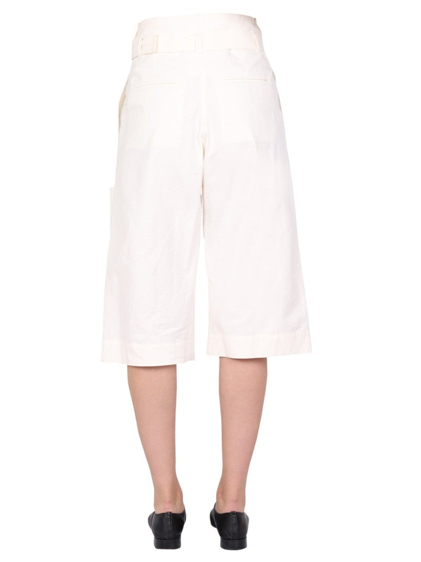 Lemaire High-Waist Bermuda Shorts With Waist Belt
