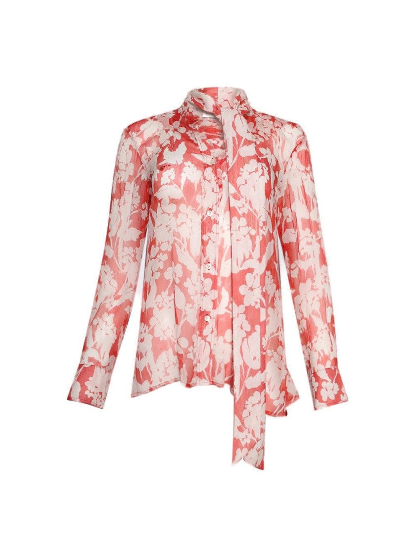 Victoria Beckham Draped Pleat Detail Blouse Chilli And Blush