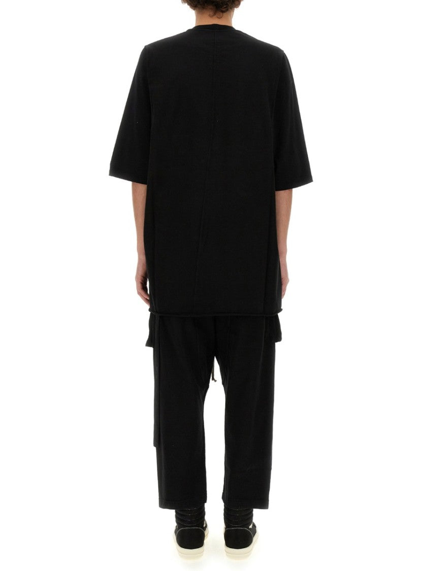 Drkshdw By Rick Owens Oversized Black Cotton T-Shirt With Relaxed Fit