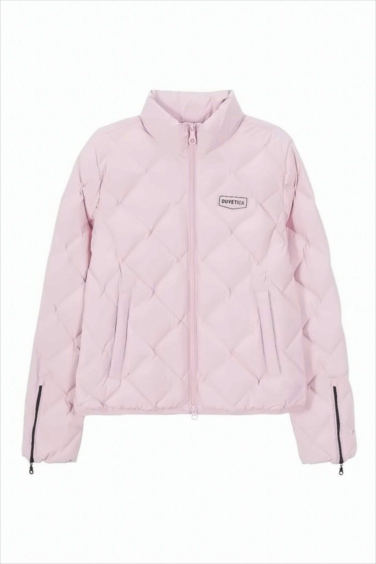 Duvetica Cropped Diamond-Quilted Padded Jacket With High Collar