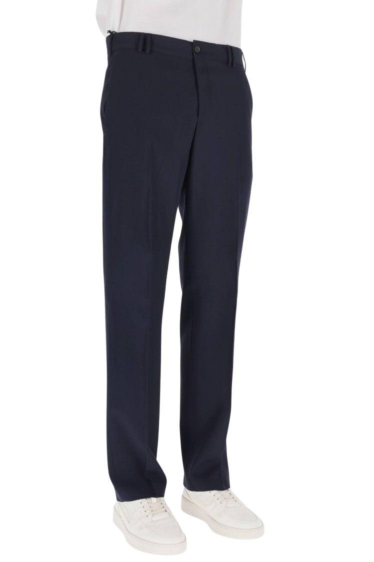Pt Torino Straight Fit Fresco Lana Trousers With Tailored Silhouette