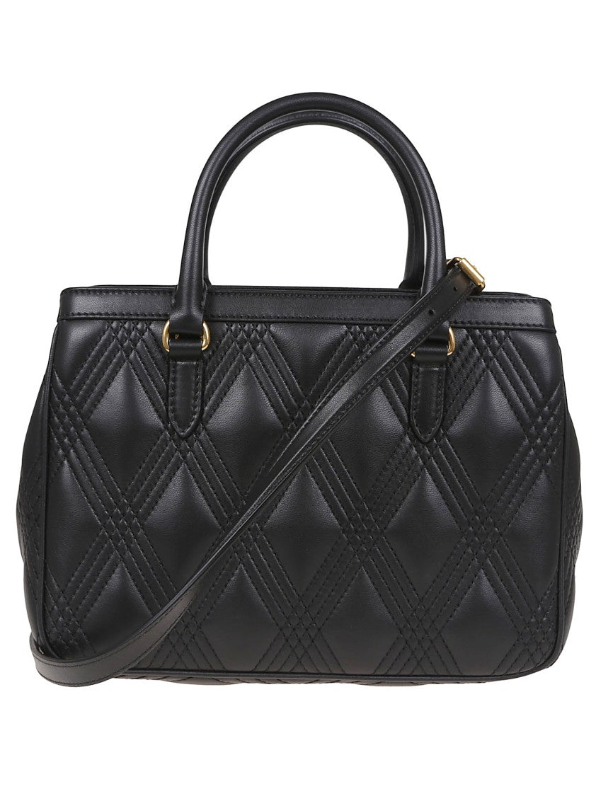 Valentino Garavani Diamond-Quilted Black Calfskin Shoulder Bag