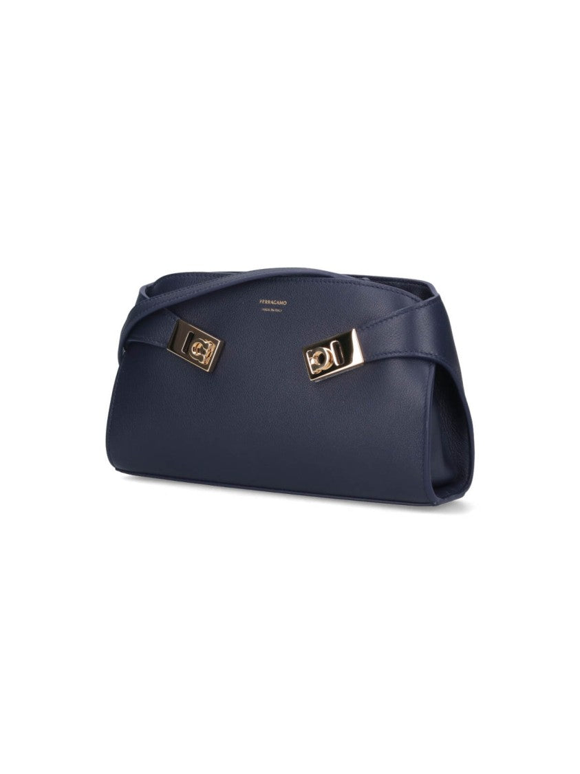 Ferragamo Blue Hug Calf Leather Mini Bag