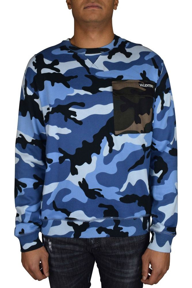 Valentino Garavani Camouflage Patterned Long Sleeve Sweater