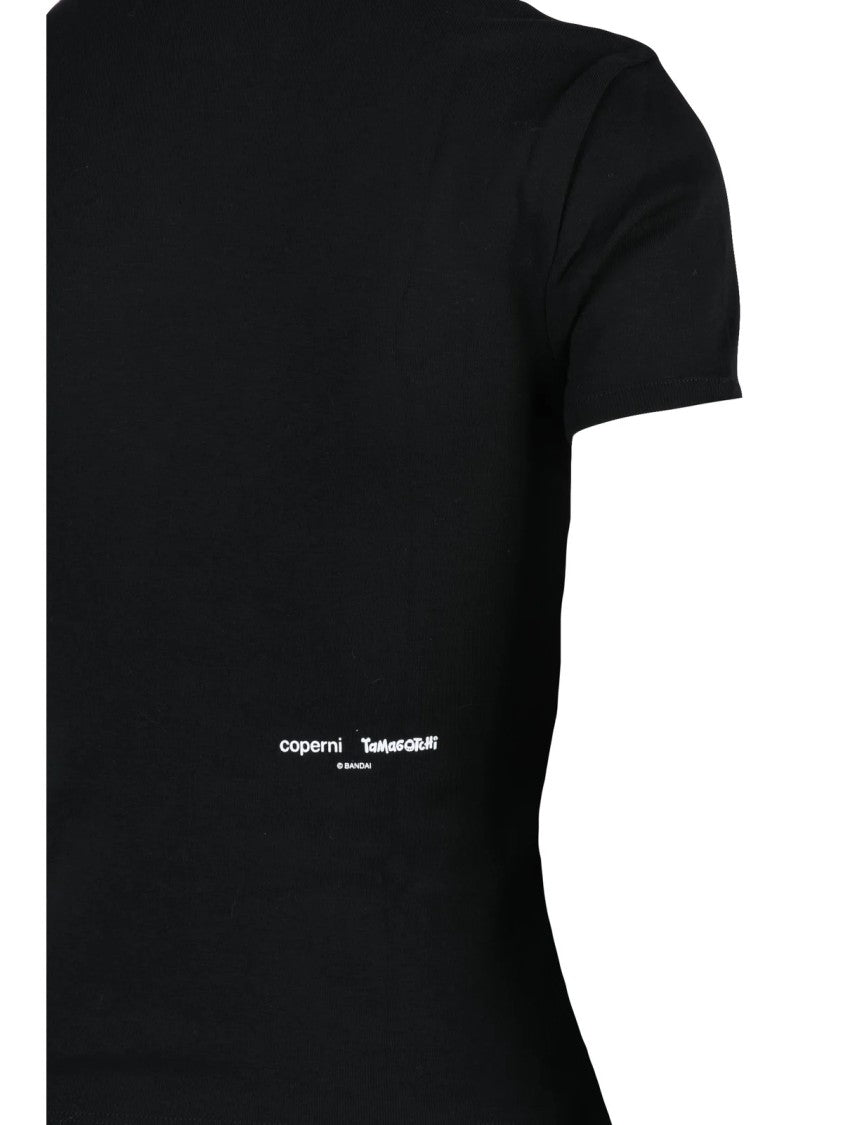 Coperni Black Minimalist Organic Cotton T-Shirt