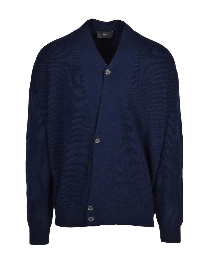 Liu Jo Blue Wool-Cashmere Asymmetrical Cardigan