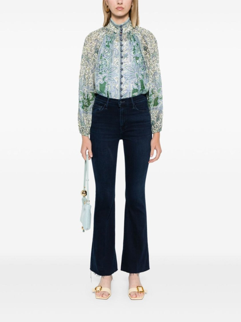 Mother High-Waisted Blue Jeans With Fitted Silhouette