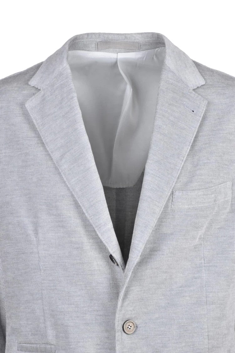 Eleventy Velvet Cotton Jacket - Light Grey