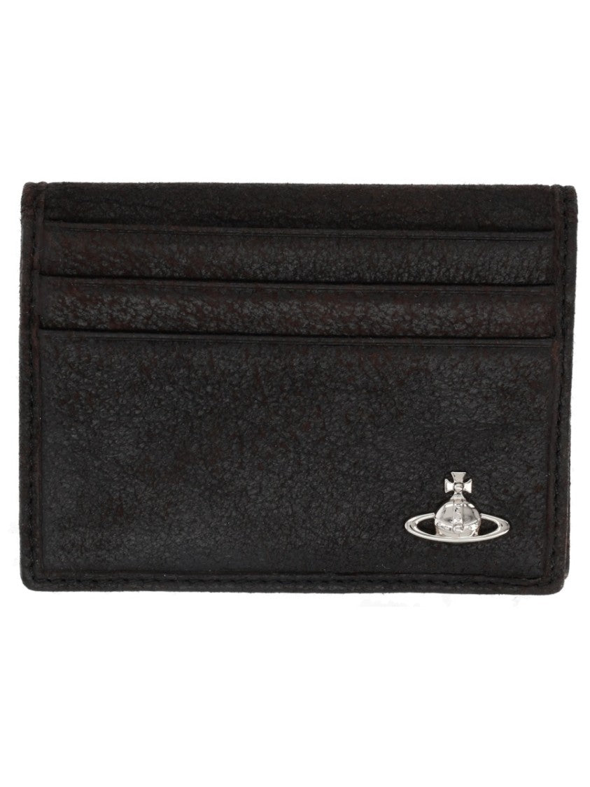 Vivienne Westwood Textured Lamb Leather Orb Card Holder
