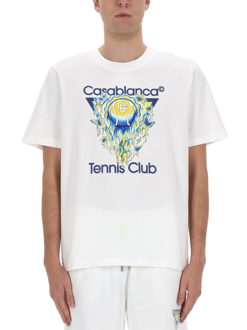 Casablanca White Abstract Graphic Print Cotton T-Shirt