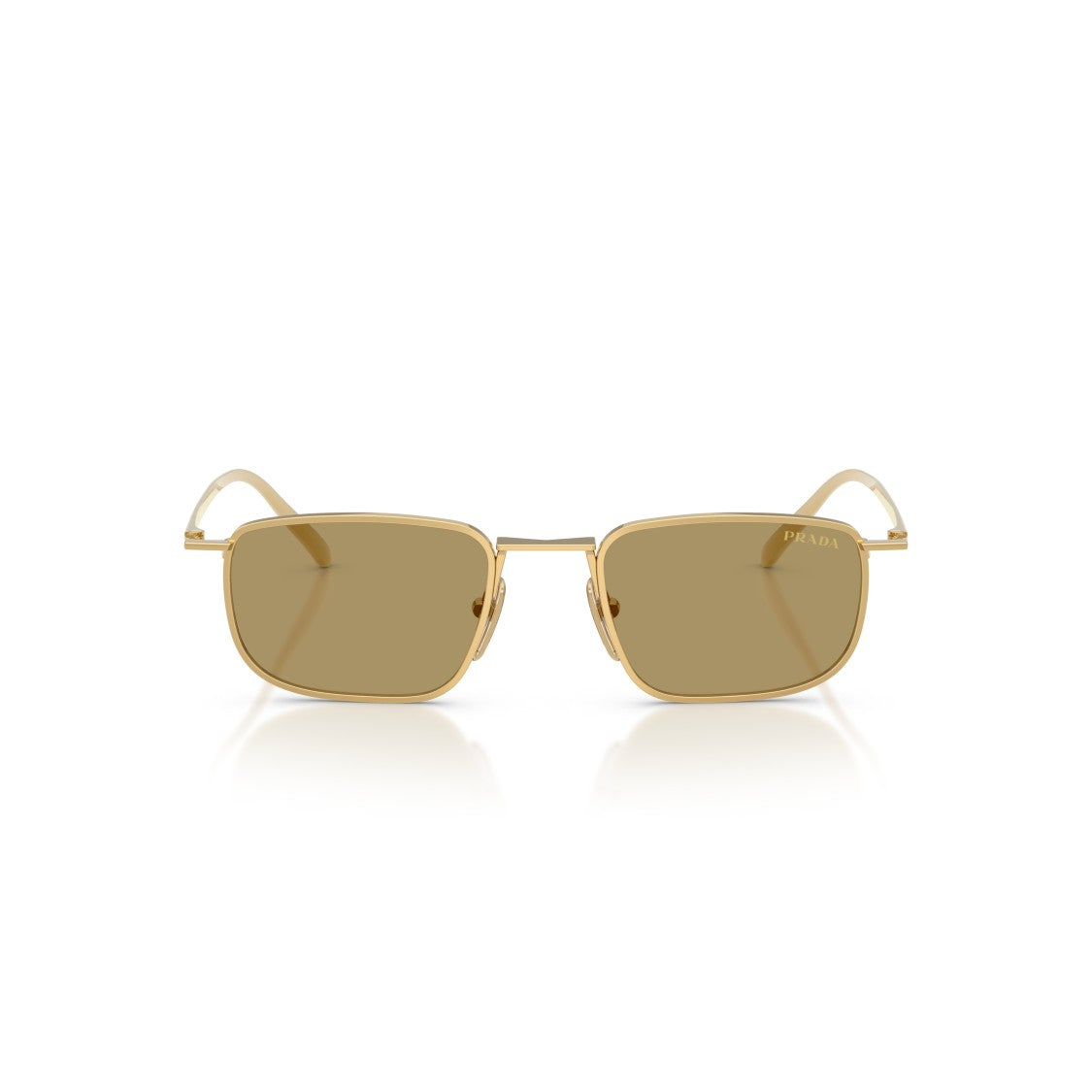 Prada 0Pr D52s Rectangular Gold Metal Frame Sunglasses