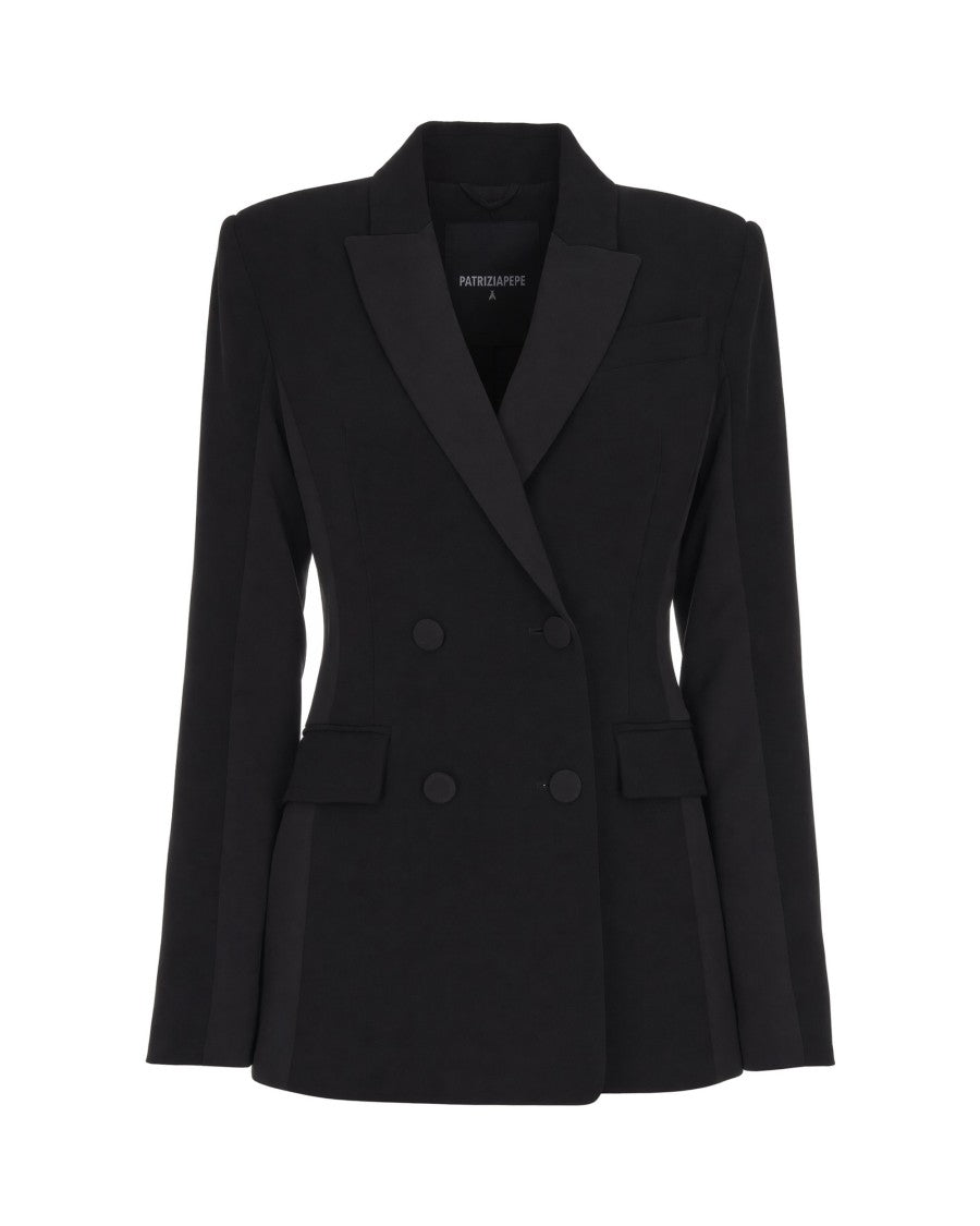 Patrizia Pepe Black Smoking Tuxedo Blazer
