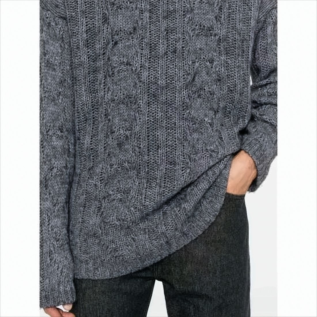 Our Legacy Textured Cable Knit Sweater With Relaxed Fit