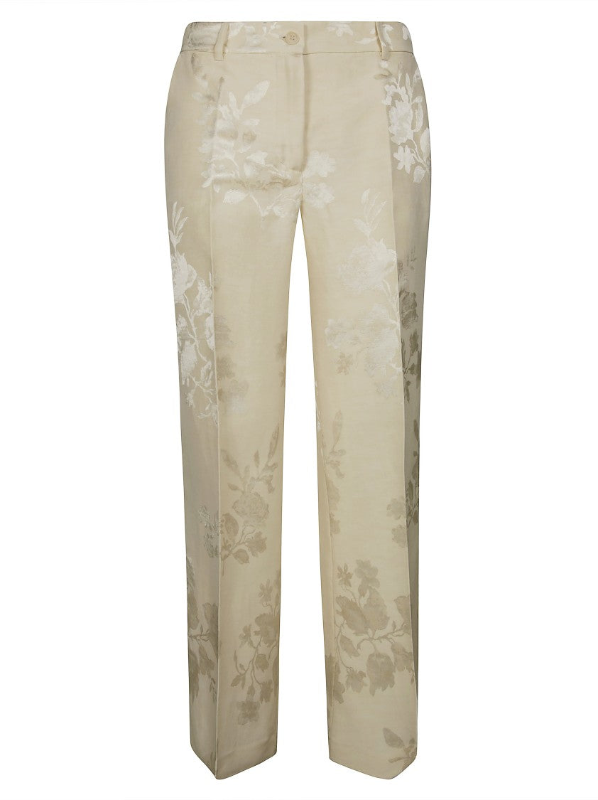 Parosh Straight-Leg Trousers With Delicate Floral Pattern