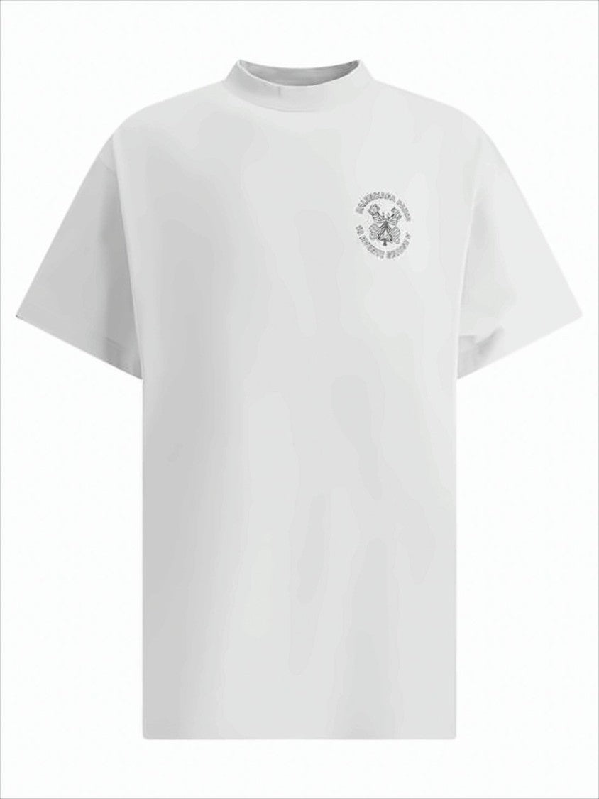 Balenciaga Relaxed-Fit White T-Shirt With Emblems