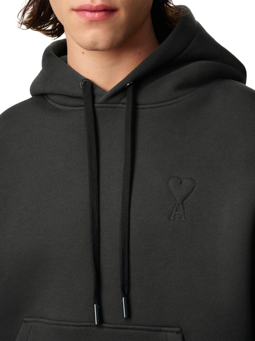 Ami Oversized Hooded Sweatshirt In Solid Grey