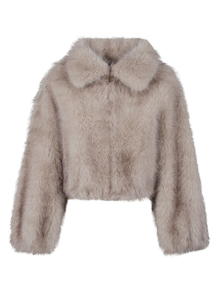 Valentini 1972 Eco-Friendly Faux Fur Cropped Bomber Jacket