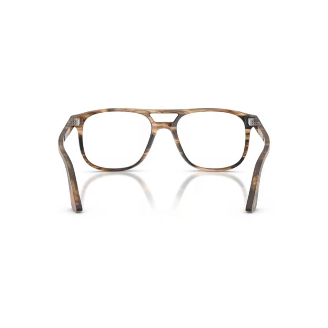 Persol 0Po3329v Rectangular Tortoiseshell Acetate Eyeglasses With Keyhole Bridge