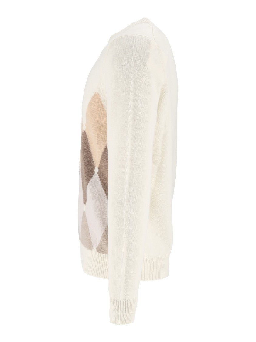 Ballantyne Argyle Cashmere Crewneck Sweater