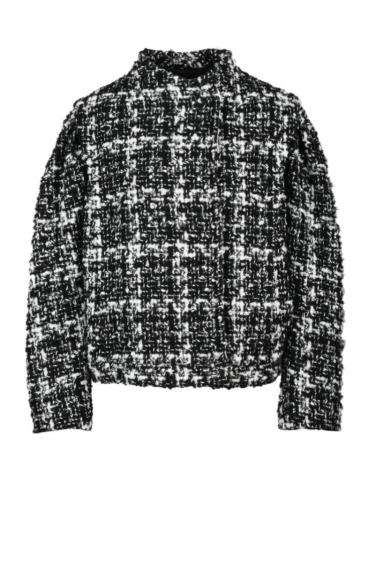 Iro Bouclé Coat - White/Black