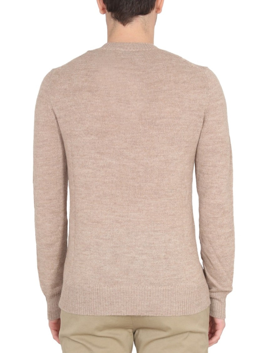 Ballantyne Cross-Neck Ribbed Knit Sweater