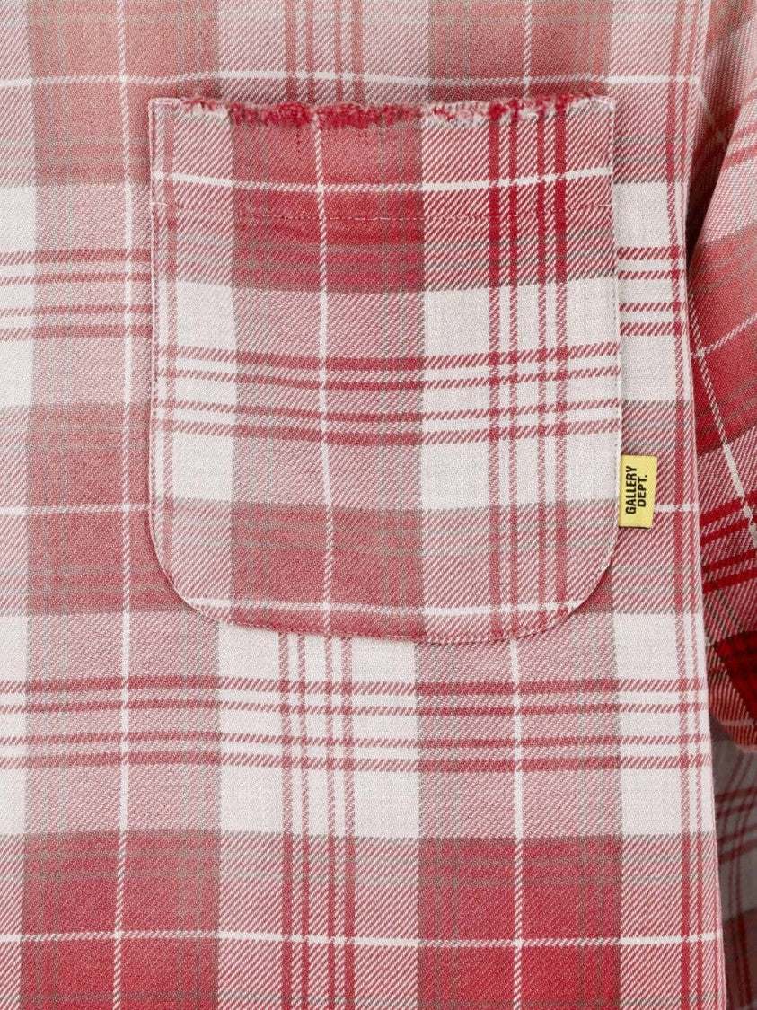 Gallery Dept. Short-Sleeve Plaid Shirt With Button-Down Front And Chest Pockets
