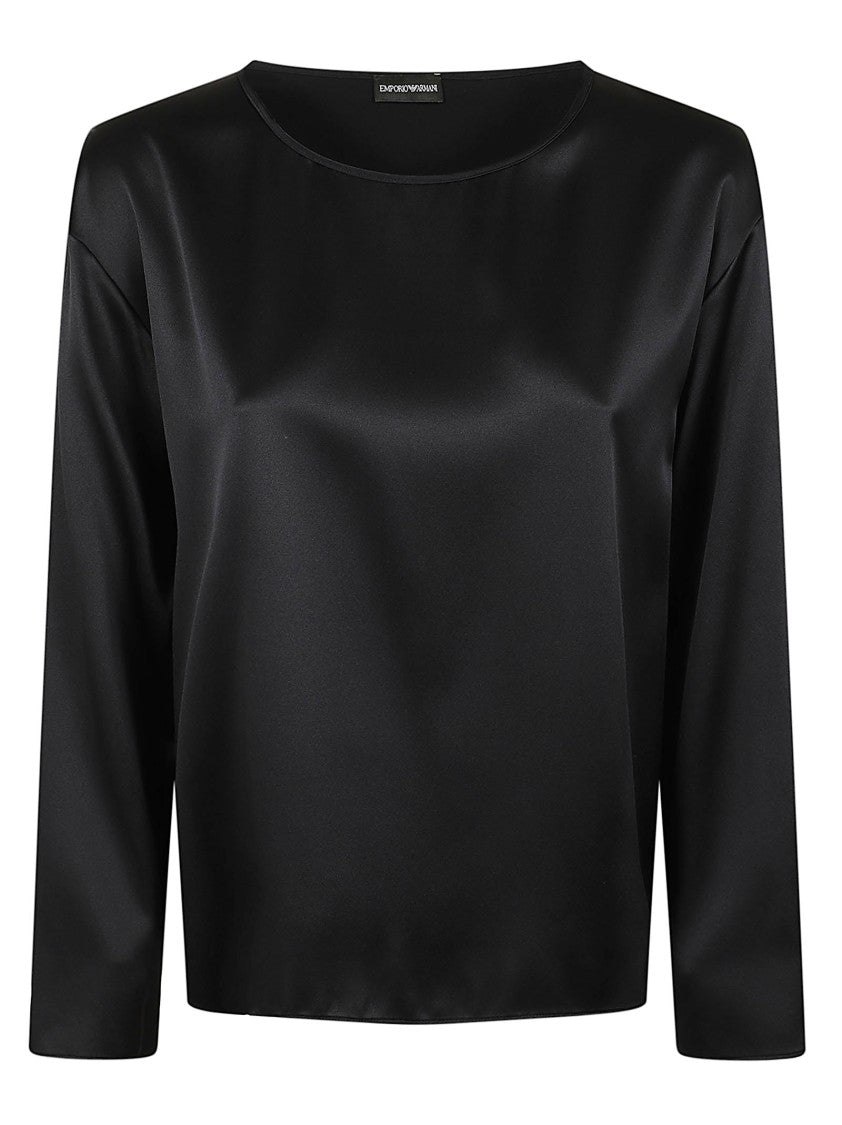 Emporio Armani Satin Round Neck Blouse