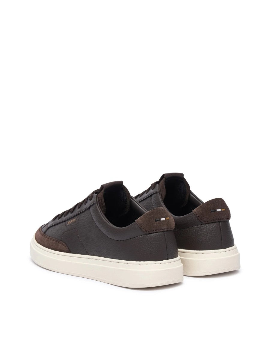 Boss Smooth Leather Lace-Up Sneakers