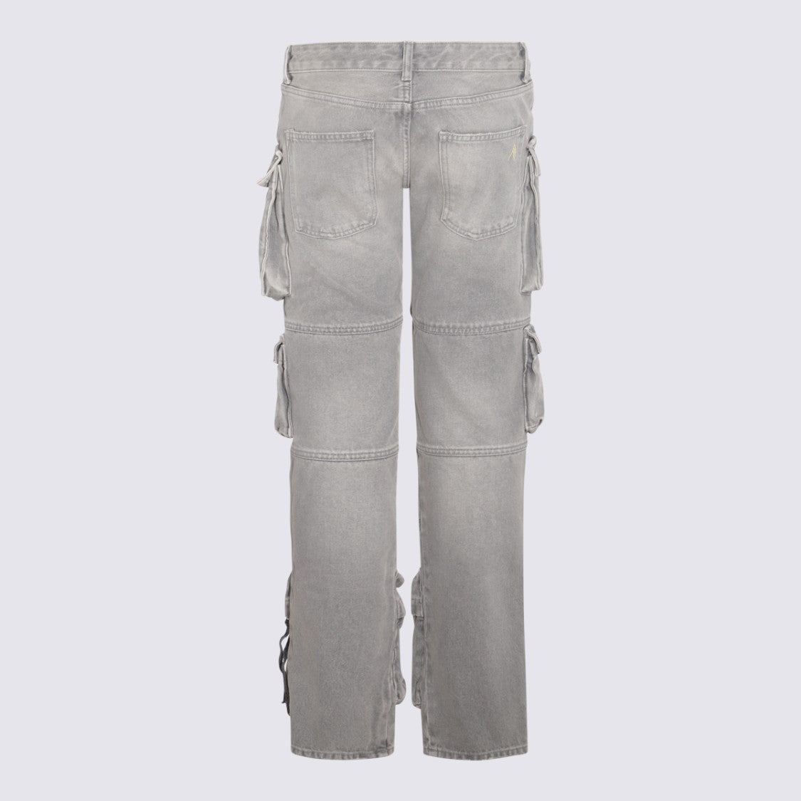 The Attico Straight-Leg Cargo Jeans With Faded Wash And Prominent Pockets