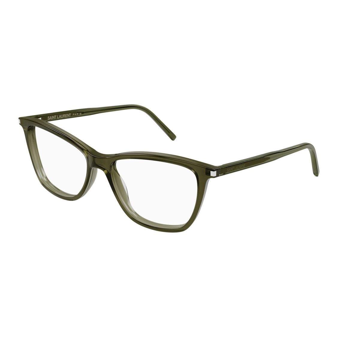 Saint Laurent Sl 259 Translucent Olive Green Acetate Cat-Eye Eyeglasses