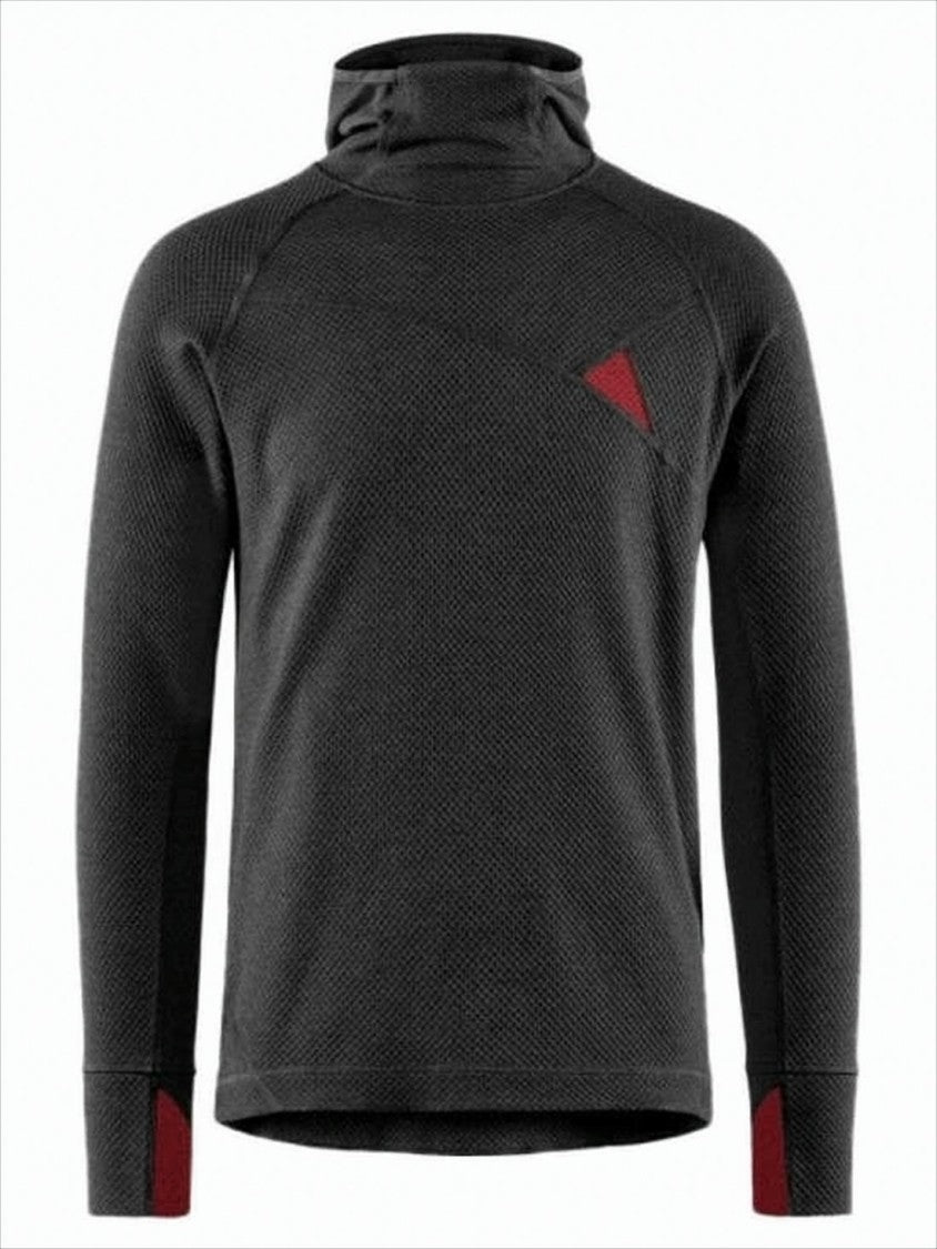 Klattermusen Textured Black Hooded Sweatshirt With Raglan Sleeves