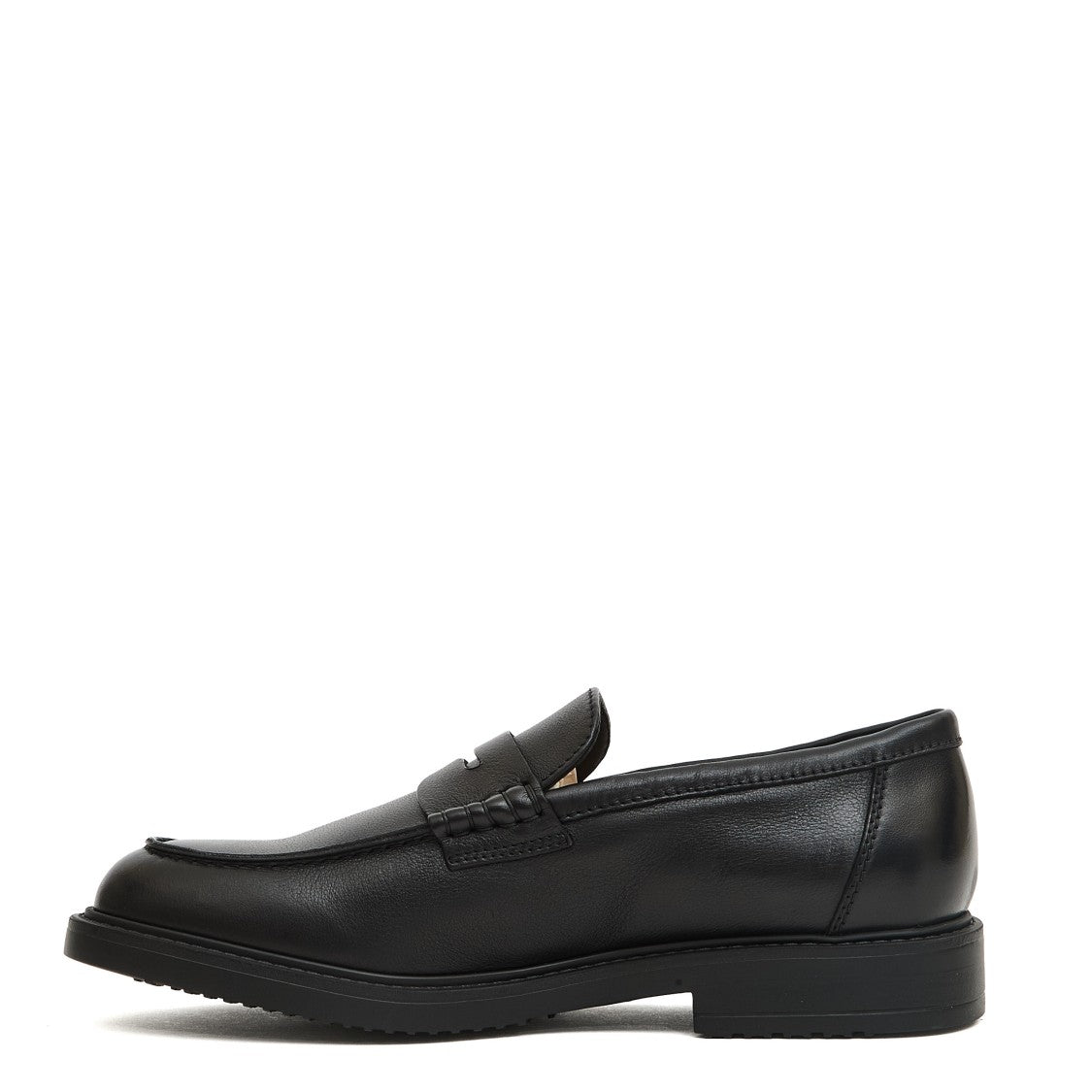 Doucal's Mocassino Penny Loafer With Textured Rubberized Leather