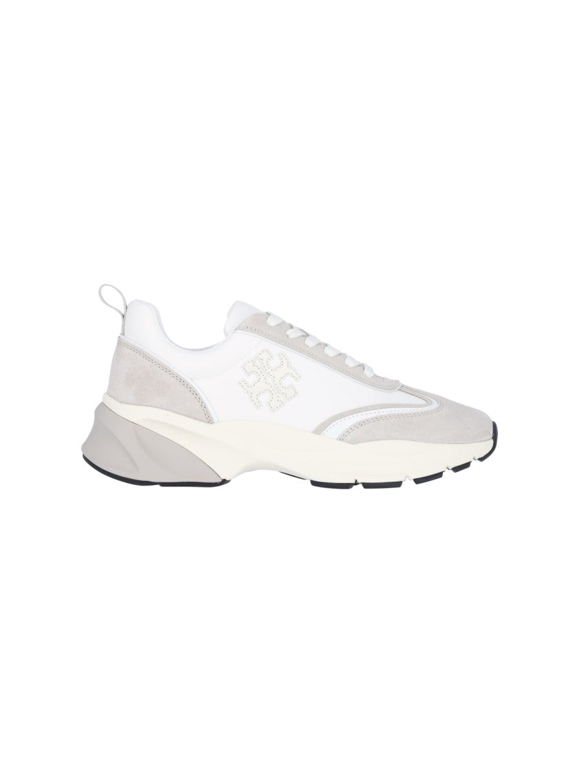 Tory Burch Good Luck Sneakers – White And Grey