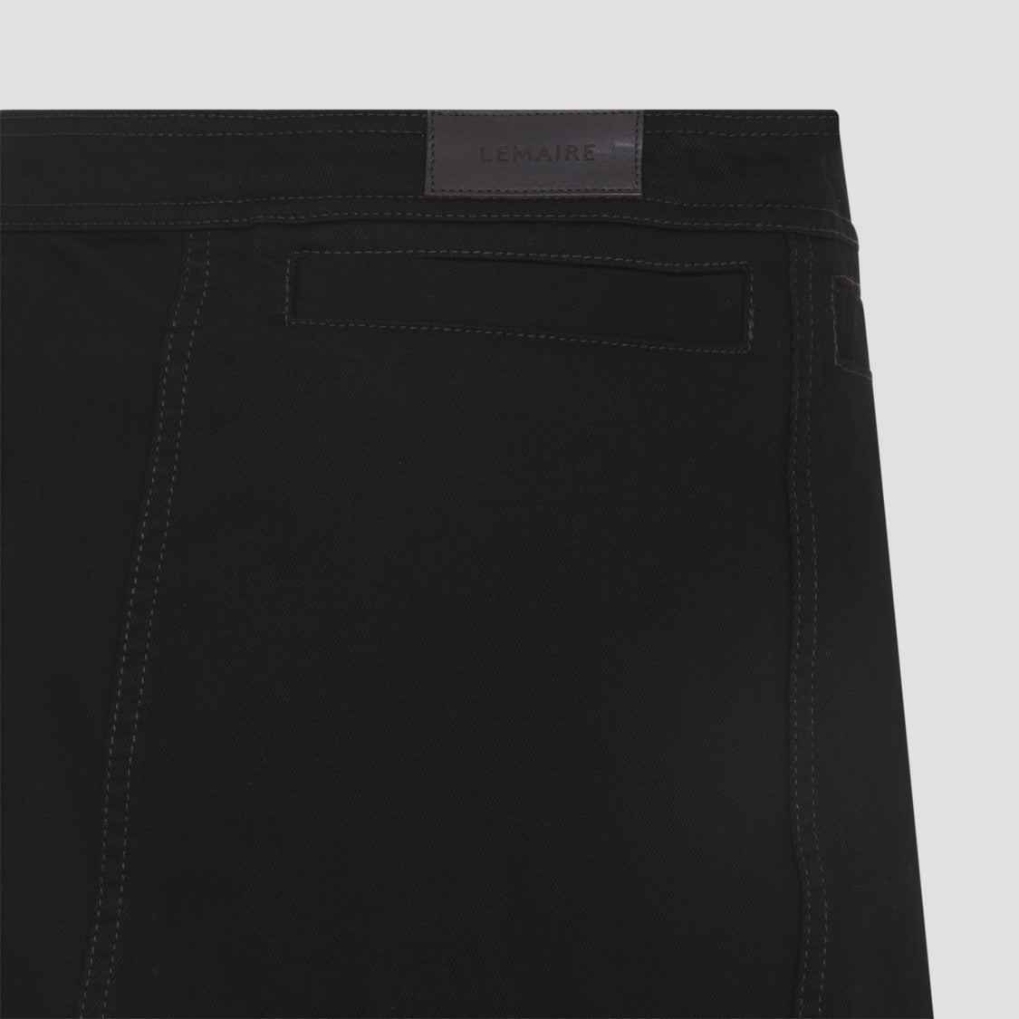 Lemaire Asymmetric Black Cotton Midi Skirt